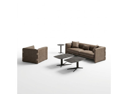 Salon kompletny 6 szt. 2x stolik kawowy luksusowe meble tapicerowane beżowa sofa kanapa nowa