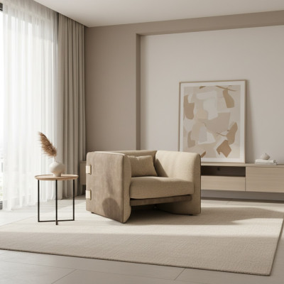 Fotel Podkładka Włókienniczy Nowoczesny Salon Siedziba Design TapicerkaFotel Meble