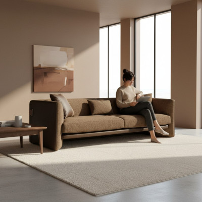 Sofa do Salonu Trzyosobowa Meble tapicerowane Kanapa Nowoczesny Design Podkładka Włókienniczy