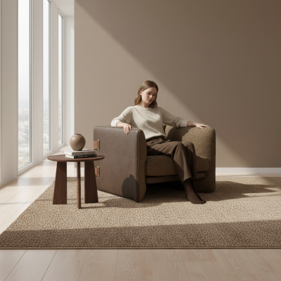 Braun Fotel Meble do Salonu Luksusowe Włókiennicze Meble tapicerowane Nowoczesny Design