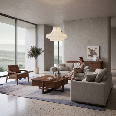 Pokój dzienny szary Zestaw sofowy 2x sofy dwuosobowe design Fotel luksusowe umeblowanie