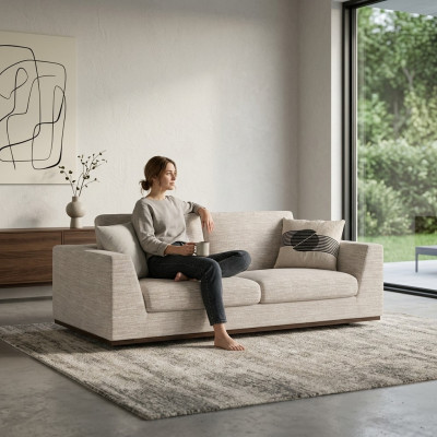 Meble tapicerowane sofa dwuosobowa projekt mebli do salonu nowoczesne meble włókiennicze