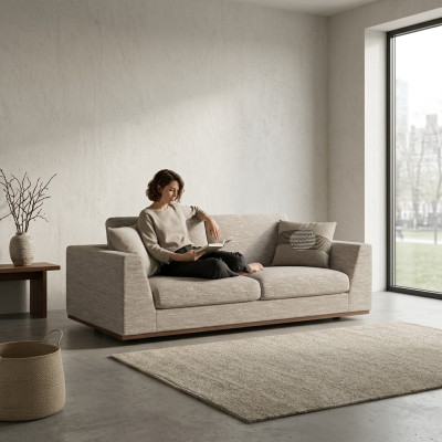 Designerska sofa tapicerowana salonowa sofa dwuosobowa kanapa Meble tapicerowane Włókiennicze Nowość