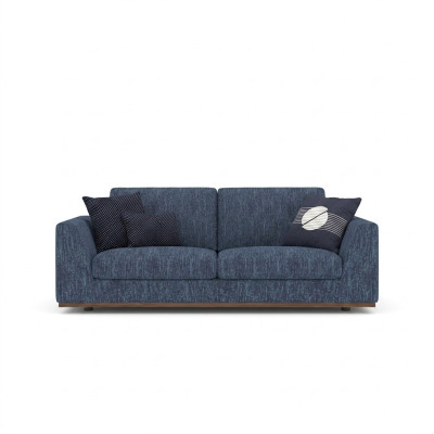 Salon Niebieska Dwuosobowa Sofa Kanapa Nowoczesny Design Sofa Włókienniczy
