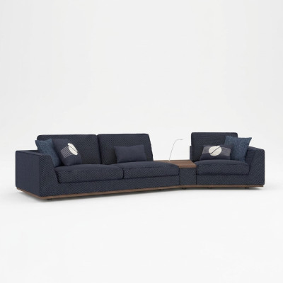 Nowoczesna niebieska trzyosobowa sofa Stylowa kanapa Design Meble do salonu Nowość