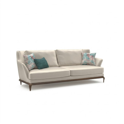 Salon Nowoczesna Trzyosobowa Sofa Biała Kanapa Design Meble Meble tapicerowane