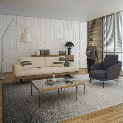 Zestaw wypoczynkowy do salonu sofa trzyosobowa kanapa projekt Fotel Nowoczesny stolik kawowy Nowość