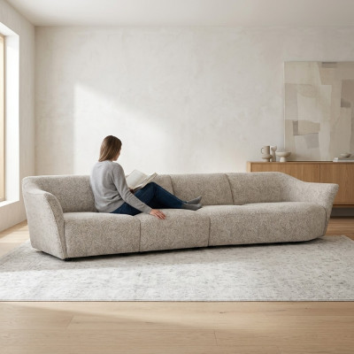 Pokój dzienny Nowoczesna Biała Sofa Czteroosobowa Kanapa Meble tapicerowane Nowoczesne umeblowanie