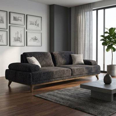 Sofa dwuosobowa Meble tapicerowane miejsce siedzące Kanapa Podkładka Materiałowa Kanapy do salonu Szara