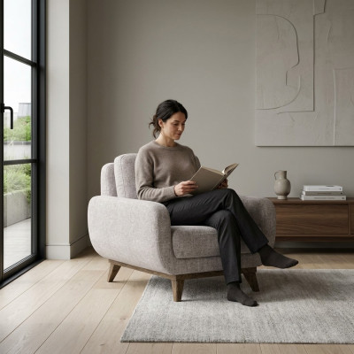 Luksusowy Drau Fotel Salon Meble tapicerowane Podkładka Materiał Włókienniczy Umeblowanie Nowe