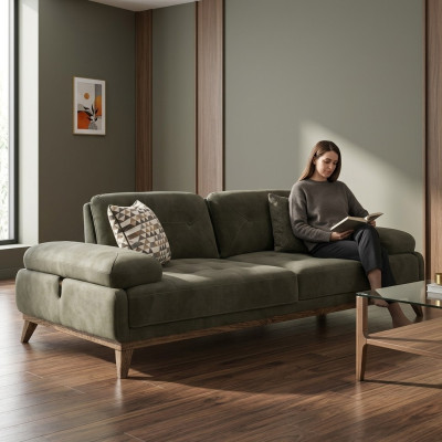 Szara Sofa Dwuosobowa Meble Tapicerowane Meble Luksusowy Salon Podkładka Materiał