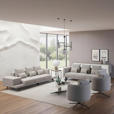 Komplet 6 sztuk 2x sofa trzyosobowa nowa 2x Fotel luksusowy stolik kawowy do salonu
