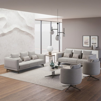 Meble tapicerowane Komplet 2x Sofa Trzyosobowa Kanapa Salon Fotel Podkładka Materiał
