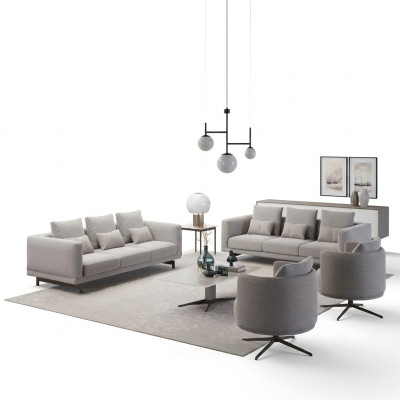 Meble tapicerowane Komplet 2x Sofa Trzyosobowa Kanapa Salon Fotel Podkładka Materiał