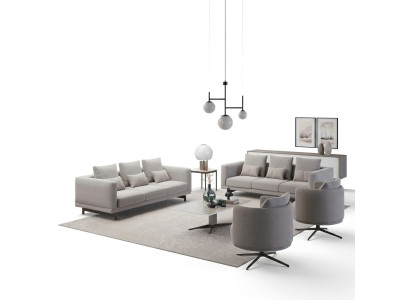 Meble tapicerowane Komplet 2x Sofa Trzyosobowa Kanapa Salon Fotel Podkładka Materiał