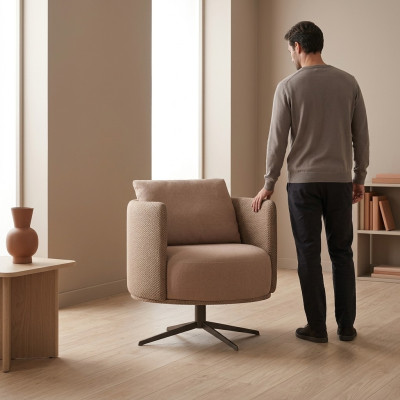 Luksusowy Włókienniczy Fotel Salon Nowe Meble Design Nowoczesne meble tapicerowane