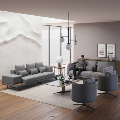 Design Zestaw sofowy 2x Sofa Trzyosobowa Zestaw Fotel Sofa Nowoczesna Luksus Nowa Podkładka
