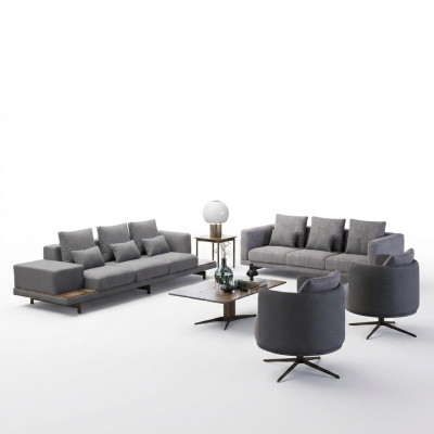 Design Zestaw sofowy 2x Sofa Trzyosobowa Zestaw Fotel Sofa Nowoczesna Luksus Nowa Podkładka