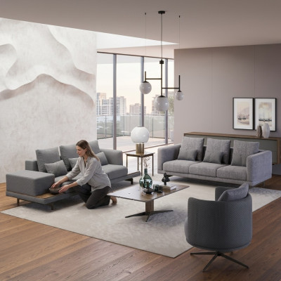 Zestaw sofowy salon nowoczesny zestaw 2x sofa trzyosobowa meble tapicerowane fotel