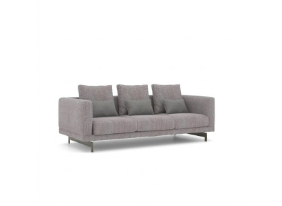 Szara Sofa Trzyosobowa Kanapa Salon Nowoczesny Design Luksusowe Meble tapicerowane
