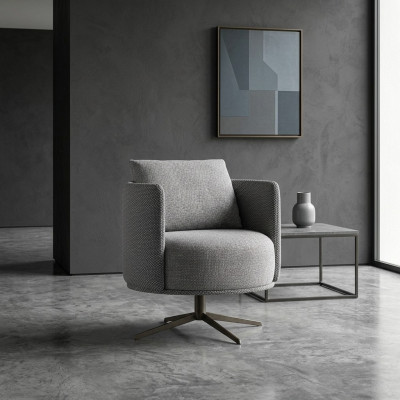Luksusowy Szary Fotel Salon Meble tapicerowane Nowoczesny Design Nowa Podkładka Materiał Włókienniczy