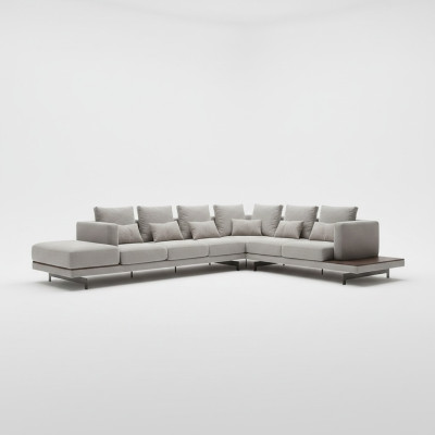 Meble tapicerowane Szara Sofa Kanapa Design w kształcie litery L Narożnikowa kanapa Nowy stolik kawowy do salonu
