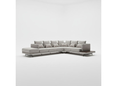 Meble tapicerowane Szara Sofa Kanapa Design w kształcie litery L Narożnikowa kanapa Nowy stolik kawowy do salonu