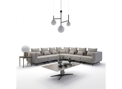 Salon Szara Sofa Kanapa Meble tapicerowane Meble tapicerowane Nowe Drewno stolik kawowy