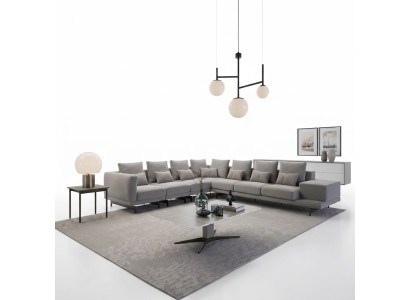 Designerska Sofa Kanapa Narożnikowa kanapa L-FormTextil Podkładka Ustawić stolik kawowy do salonu
