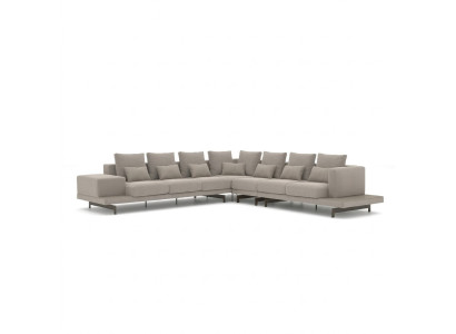 Szara Designerska Sofa Kanapa Podkładka Włókienniczy Narożnikowa kanapa Meble tapicerowane Salon Nowość