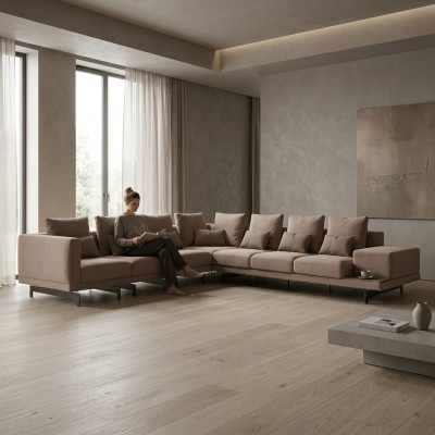 Tapicerowana sofa do salonu w kształcie litery L luksusowy Narożnik Ustaw Nowe meble włókiennicze