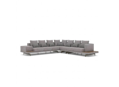 Szara Sofa Kanapa W Kształcie L Designerska Włókienniczy Meble Sofa Tapicerowana do Salonu Nowa