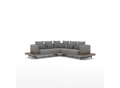 Salon Szara Włókienniczy Sofa Kanapa Designerska Luksusowa Sofa Tapicerowana w Kształcie L