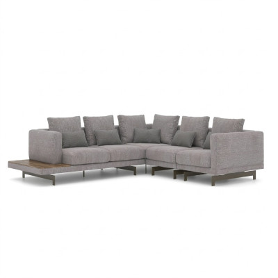 Sofa Kanapa Projektant w kształcie litery L Szara Narożnikowa kanapa Włókienniczy Luksusowe wyposażenie salonu