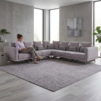 Salon Szary Narożnikowa kanapa Designerska Kanapa Włókienniczy Meble Sofa Tapicerowana w Kształcie L Nowość