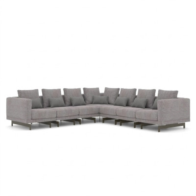 Salon Szary Narożnikowa kanapa Designerska Kanapa Włókienniczy Meble Sofa Tapicerowana w Kształcie L Nowość