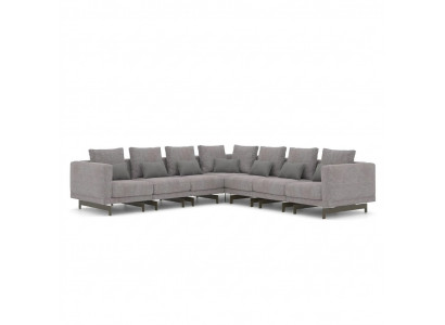 Salon Szary Narożnikowa kanapa Designerska Kanapa Włókienniczy Meble Sofa Tapicerowana w Kształcie L Nowość