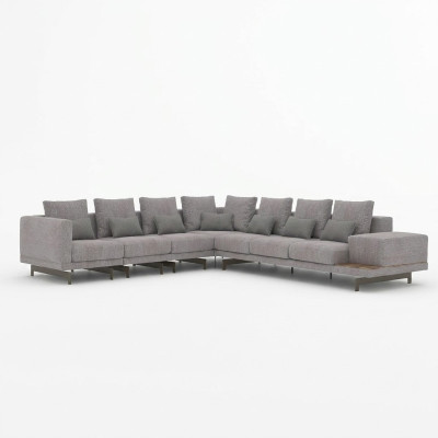 Narożnikowa kanapa Meble do salonu w kształcie litery L Designerska sofa Włókiennicza nowoczesna Ustaw