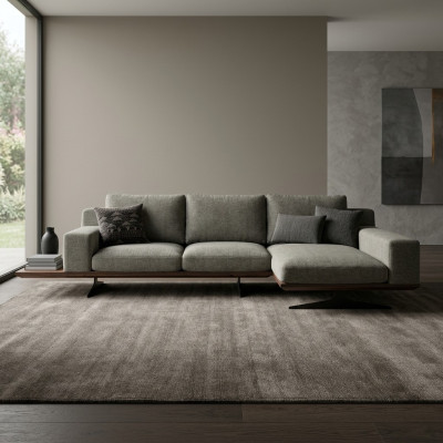 Szara Designerska Narożnikowa kanapa L-Shape Relaks Sofa Tapicerowana do Salonu Luksusowe Nowoczesne Meble
