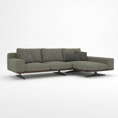Szara Designerska Narożnikowa kanapa L-Shape Relaks Sofa Tapicerowana do Salonu Luksusowe Nowoczesne Meble