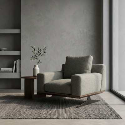 Luksusowy Designerski Fotel Nowoczesne Tapicerki Fotel Meble Szary Tekstylny Siedziba Nowy