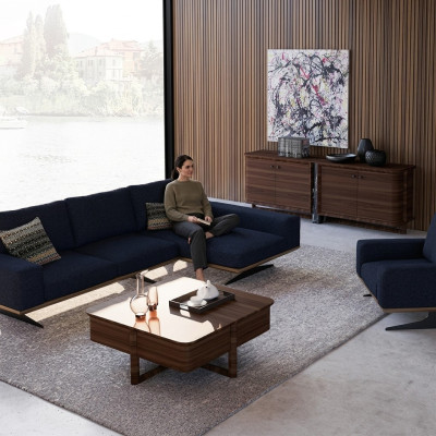 Nowoczesna niebieska Designerska Sofa Tapicerowana Luksusowa Podkładka Włókiennicza