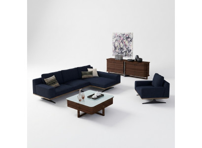 Nowoczesna niebieska Designerska Sofa Tapicerowana Luksusowa Podkładka Włókiennicza