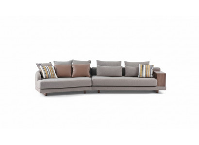 5-miejsce do siedzenia Solidna sofa materiałowa do salonu w kolorze szarym Elegancki nowoczesny design