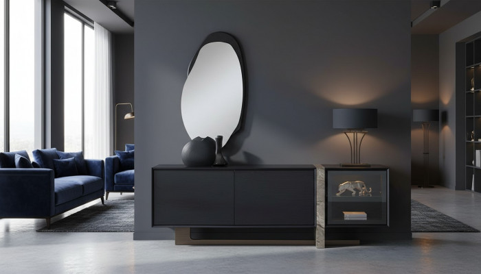 Kredens Bufetowy Lustro jadalnia Salon Nowoczesny Design 2-częściowy. ustawić