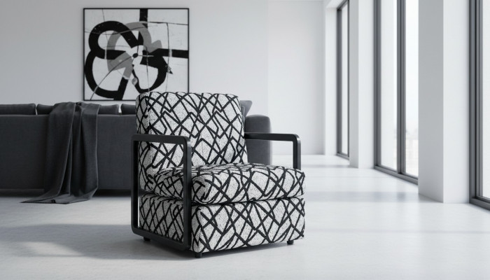 Czarny -Gray Living Room Fotel Designer 1-miejsce siedzące Luxury LoungeFotel