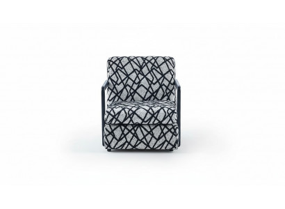 Czarny -Gray Living Room Fotel Designer 1-miejsce siedzące Luxury LoungeFotel