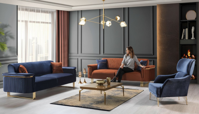Nowoczesny designerski komplet wypoczynkowy do salonu 3-miejsce do siedzenia Fotel Zestaw sofowy