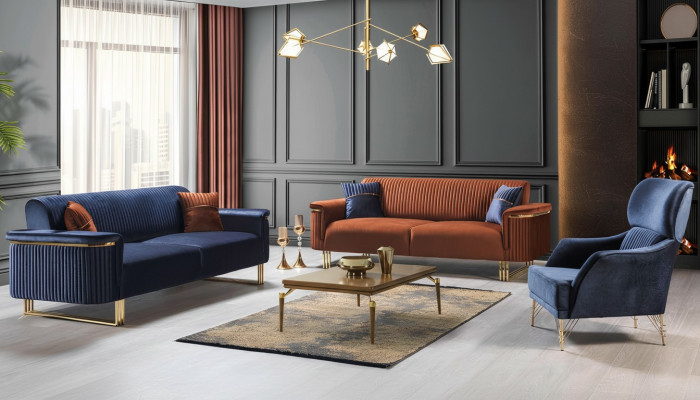 Nowoczesny designerski komplet wypoczynkowy do salonu 3-miejsce do siedzenia Fotel Zestaw sofowy