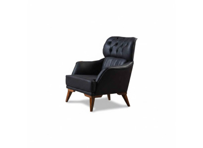 Black Chesterfield Fotel Luksusowy Pokój Jednoosobowy Pokój Dzienny 1-miejsce siedzące